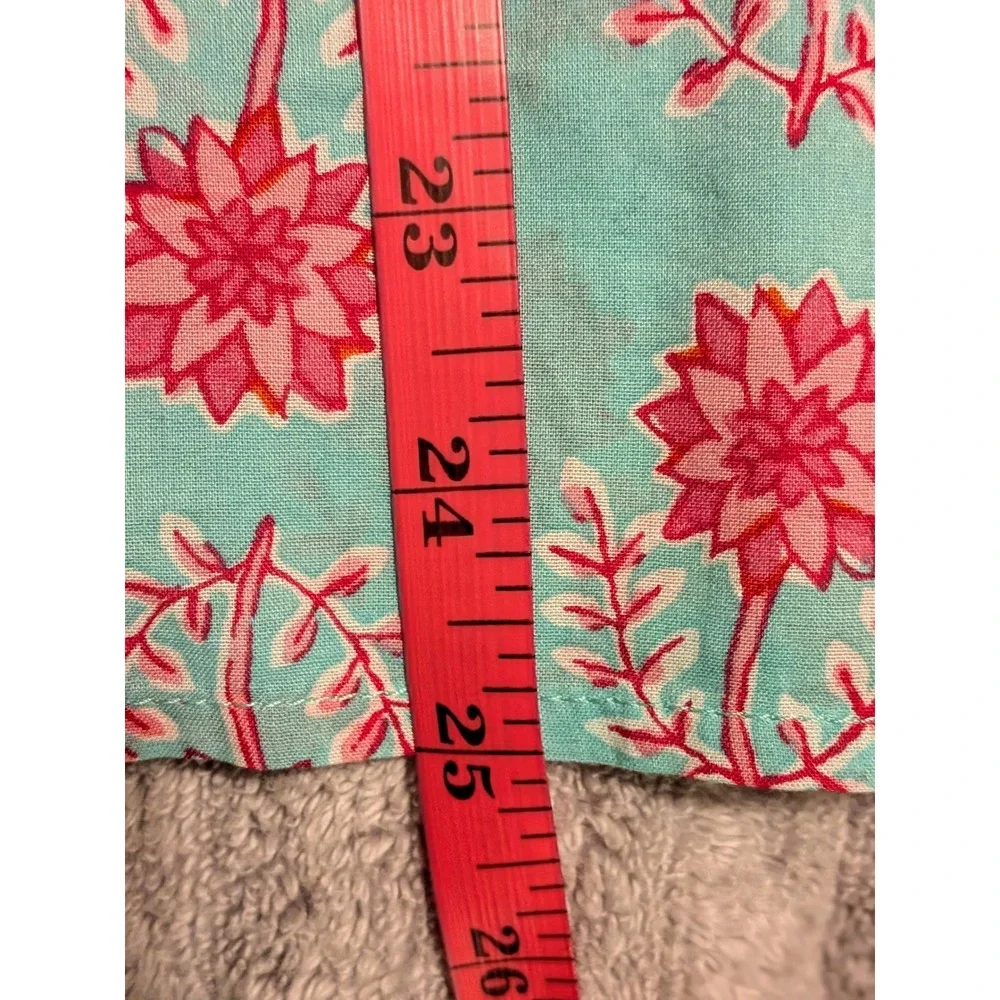 J. Crew Aqua Pink Floral Smocked‎ Flutter Sleeve V-Neck Blouse Top XS NWT $80